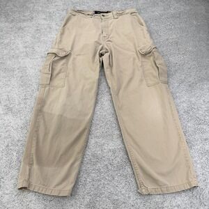 Levis Silver Tab Cargo Pant Mens 32x30 Khaki Baggy Wide Leg Trashed 90s Y2K READ